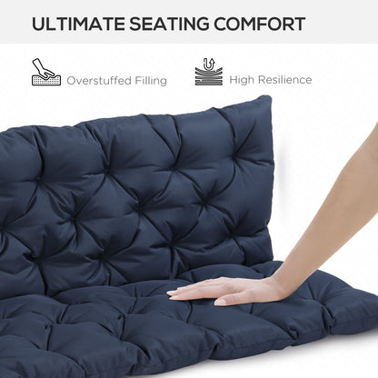 3-Seater Porch Swing Cushion with Backrest Non-Slip