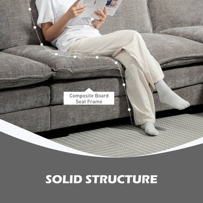L-shaped Chenille Sofa 120.5 inches with Chaise Lounge