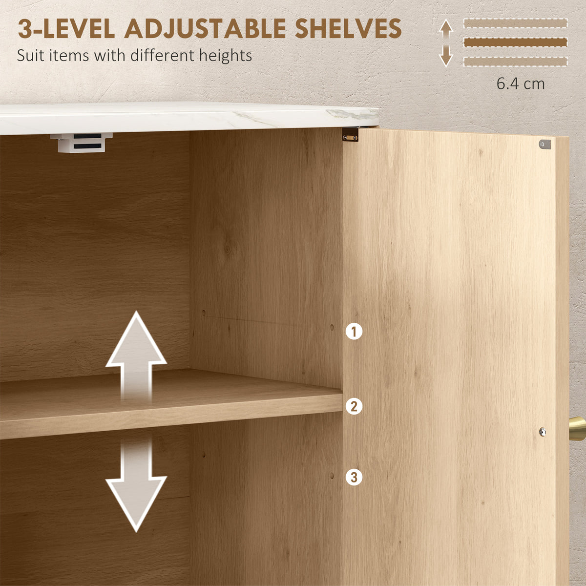 Bathroom wall cabinet with adjustable shelf