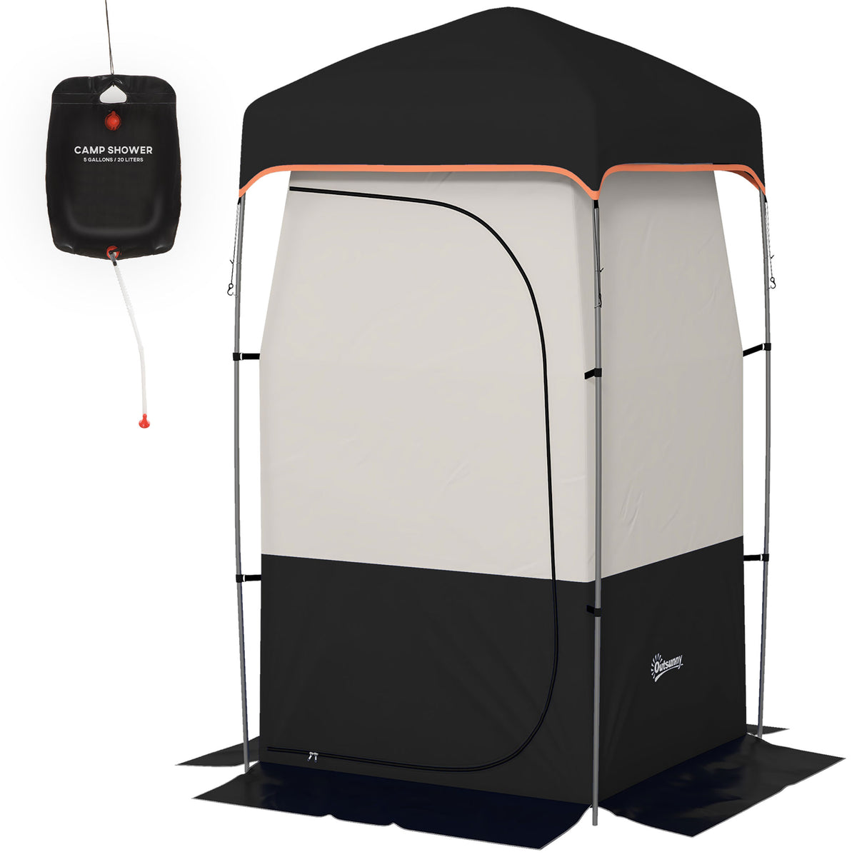 Tienda de ducha para camping con bolsa solar portátil