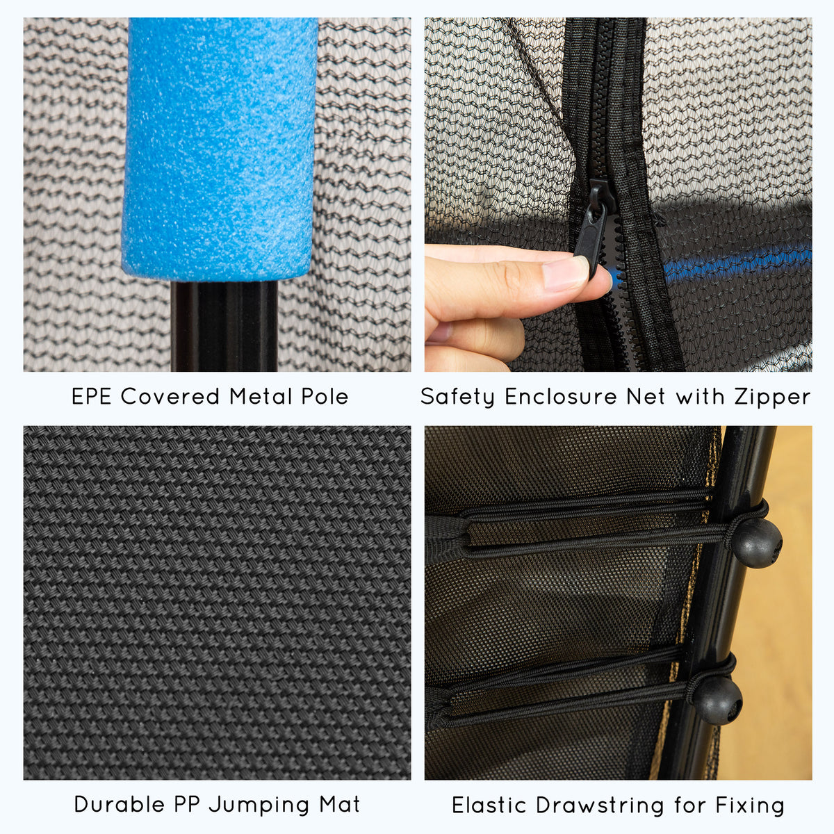 Kids Indoor Trampoline with Safety Enclosure Net