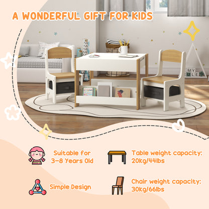 Kids Table and Chair Set with Reversible Tabletop