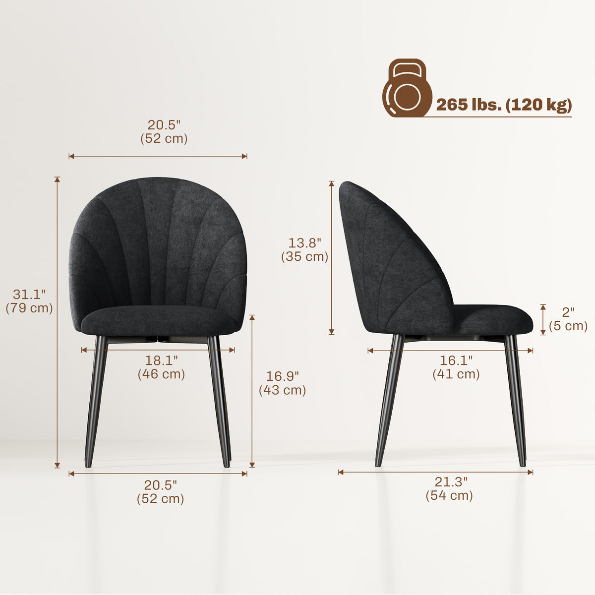 Dining chairs upholstered set of 4