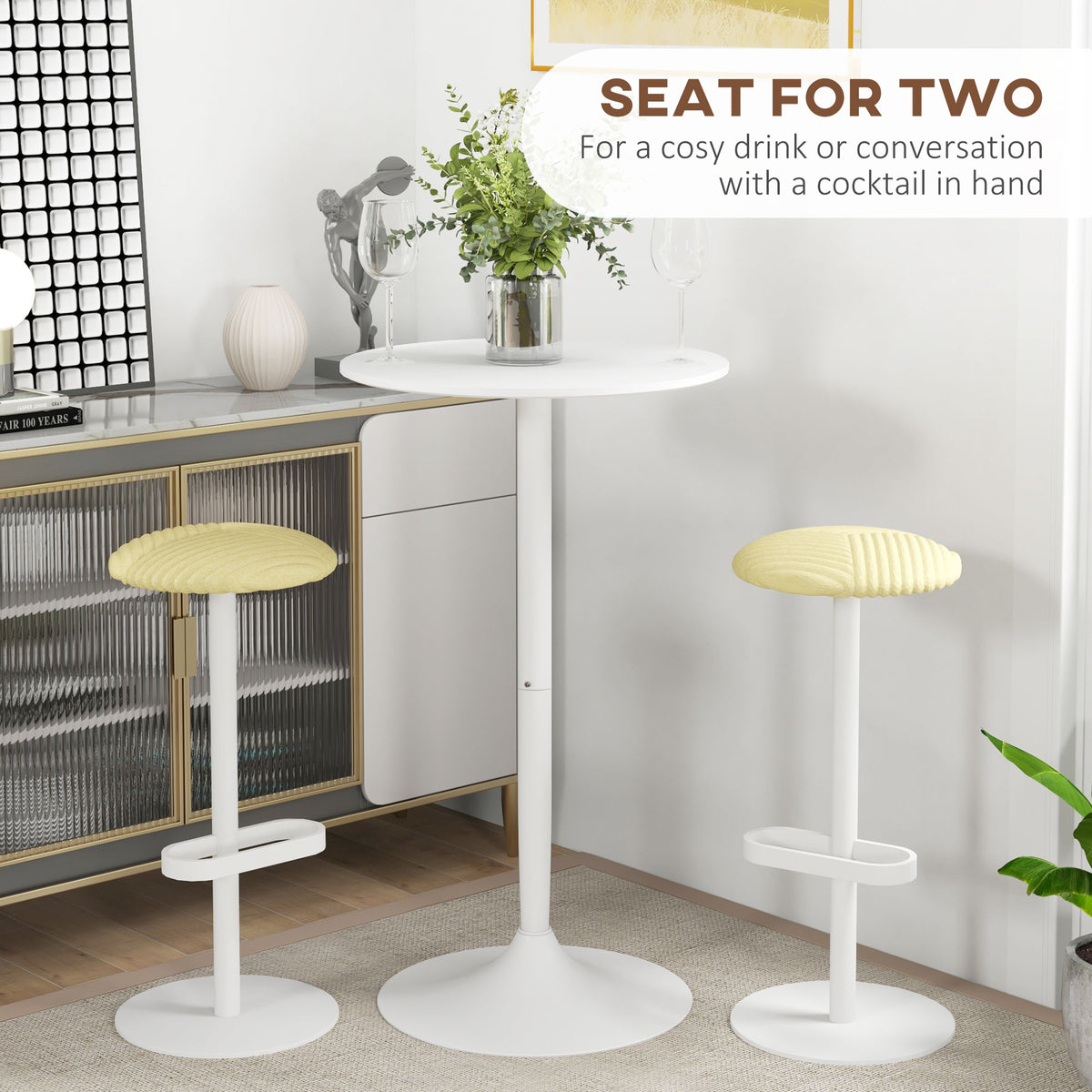 Modern Round High Top Bar Table — Bistro for 2