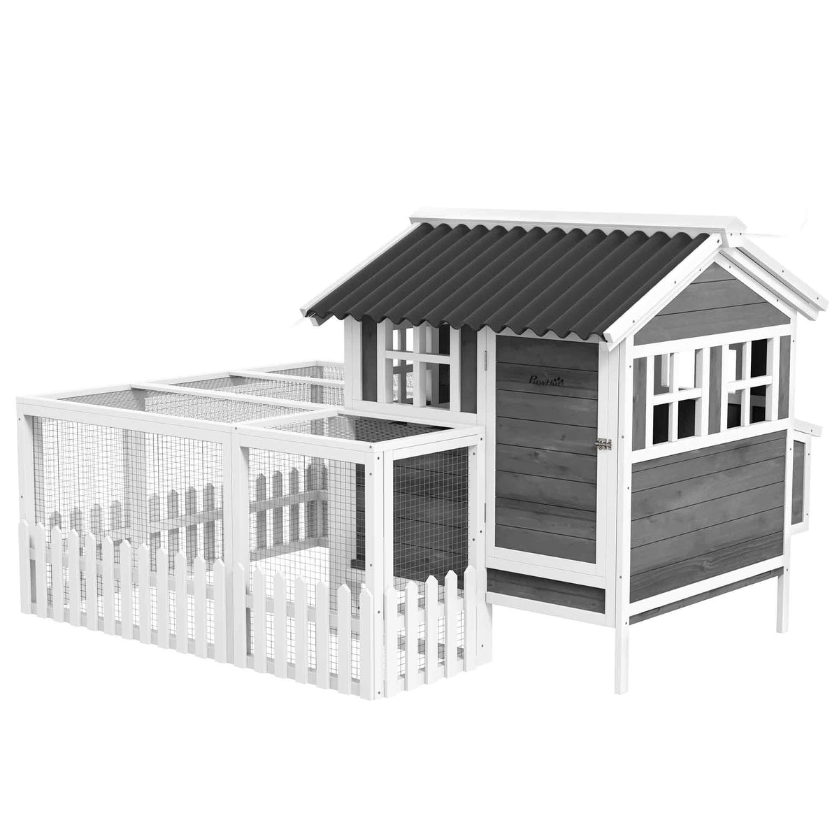 Wooden Chicken Coop with Outdoor Run