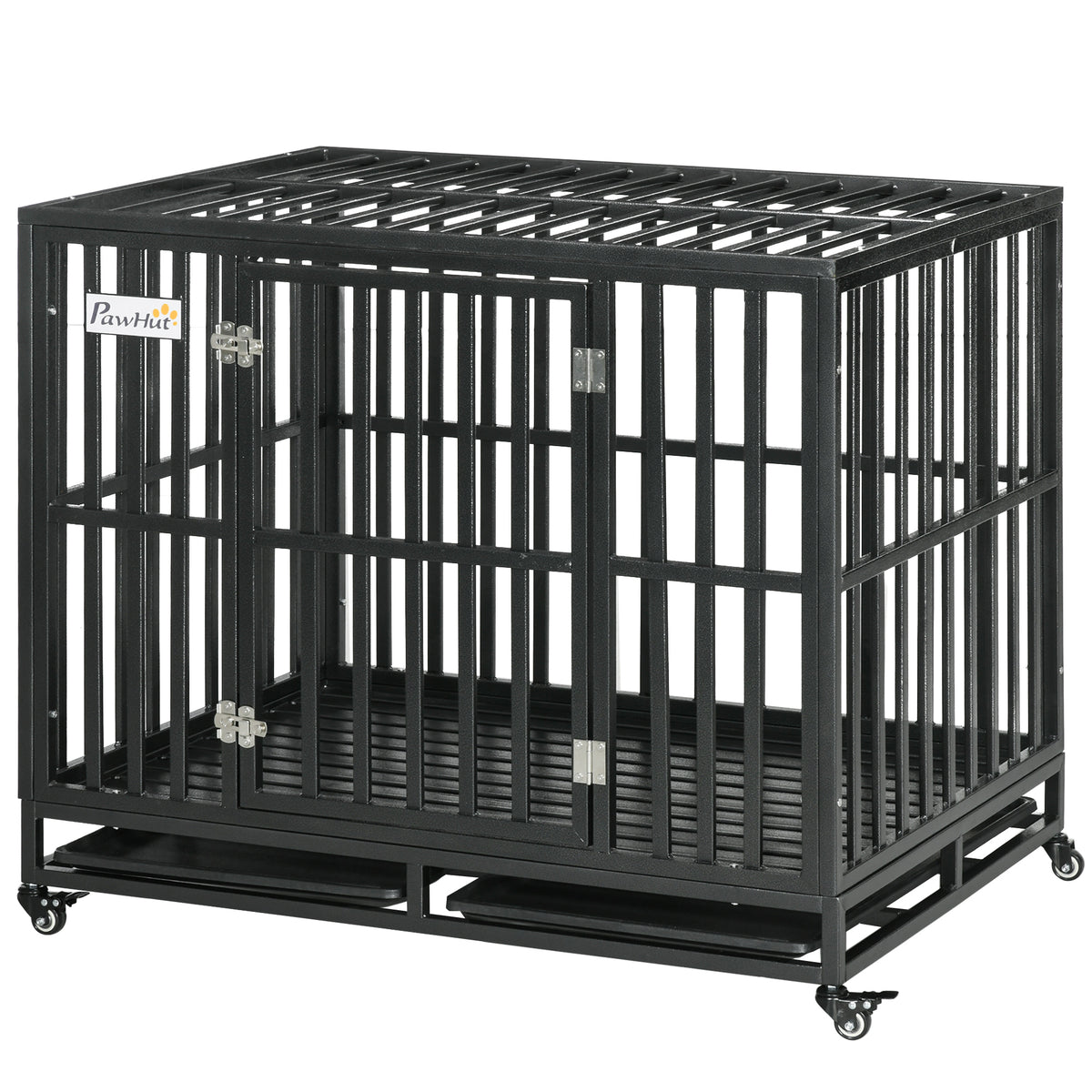 Heavy duty steel dog crate 104 cm with wheels