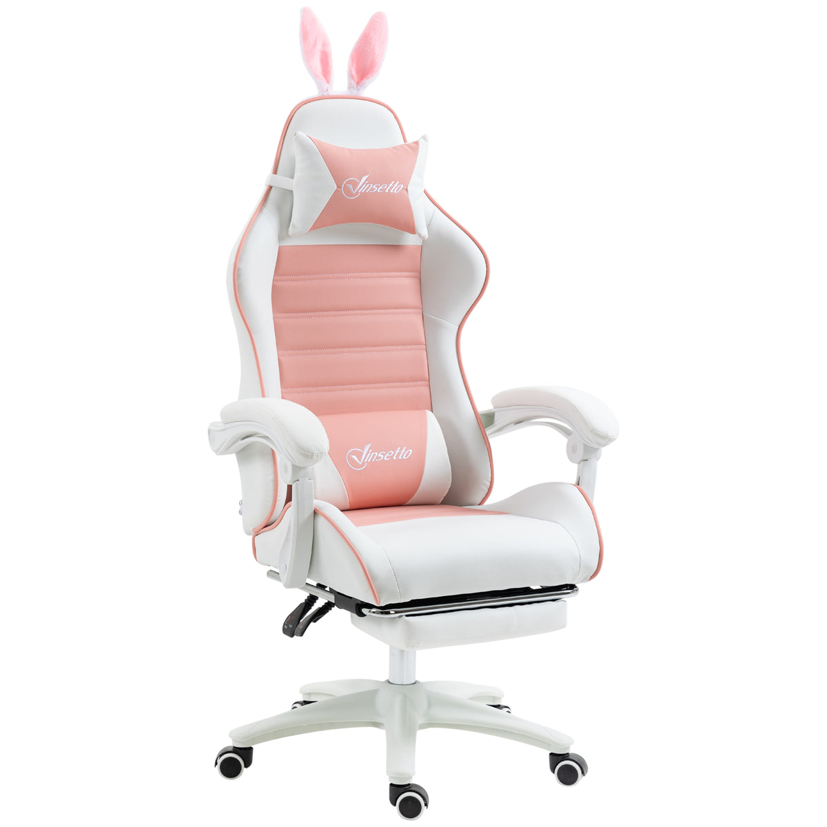 Ergonomic gaming chair with footrest