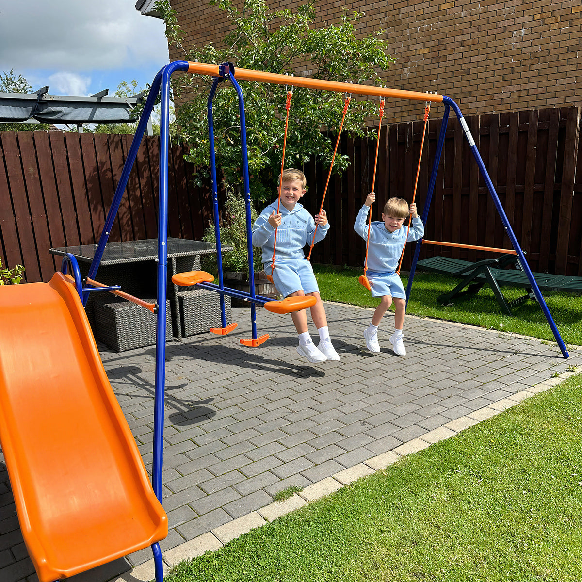 4-in-1 Outdoor Kids Swing and Play Set