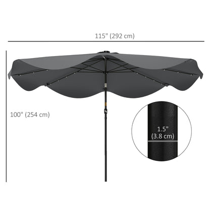 Solar LED Tilting Patio Umbrella 10 x 10 ft