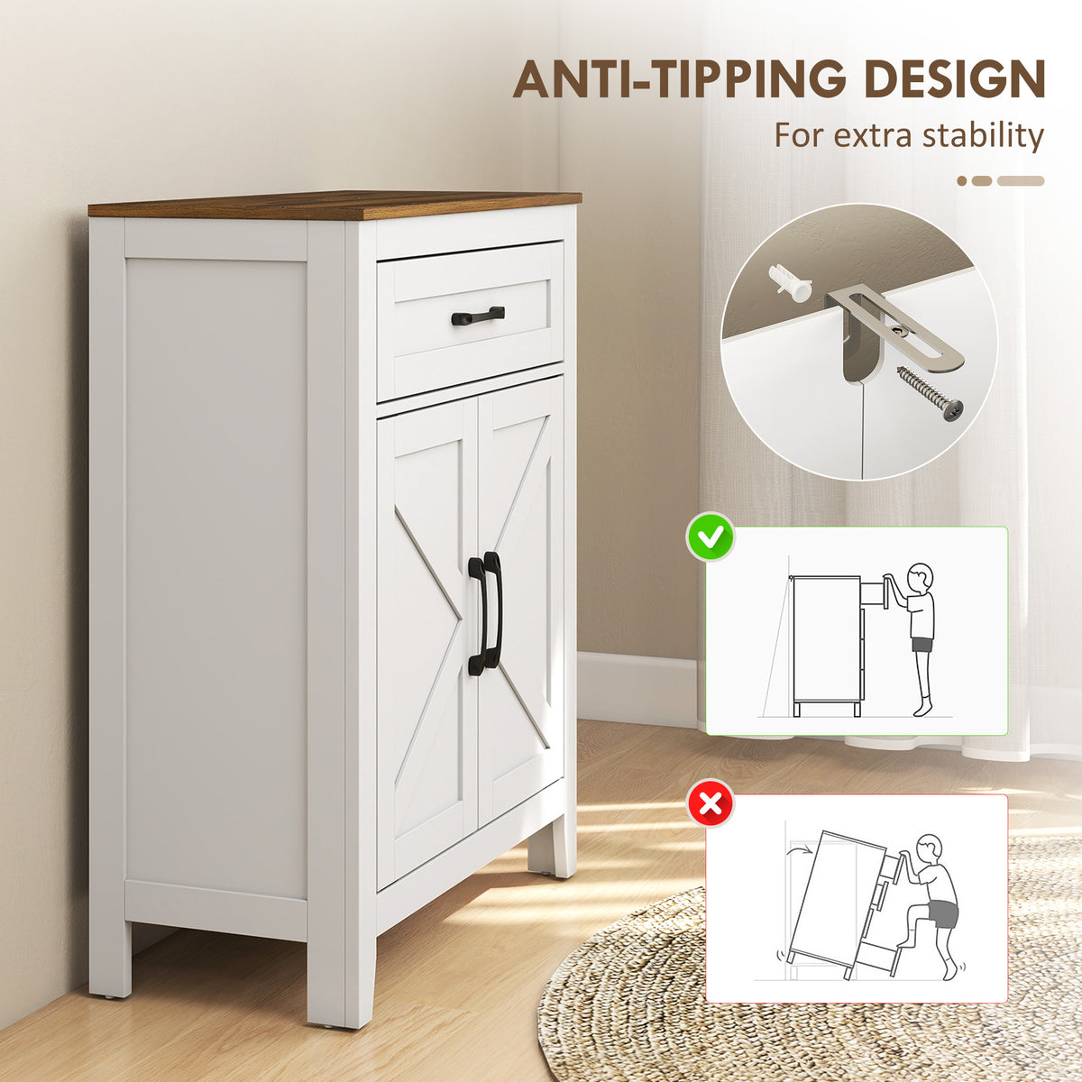 Mueble de almacenamiento estilo granja para baño