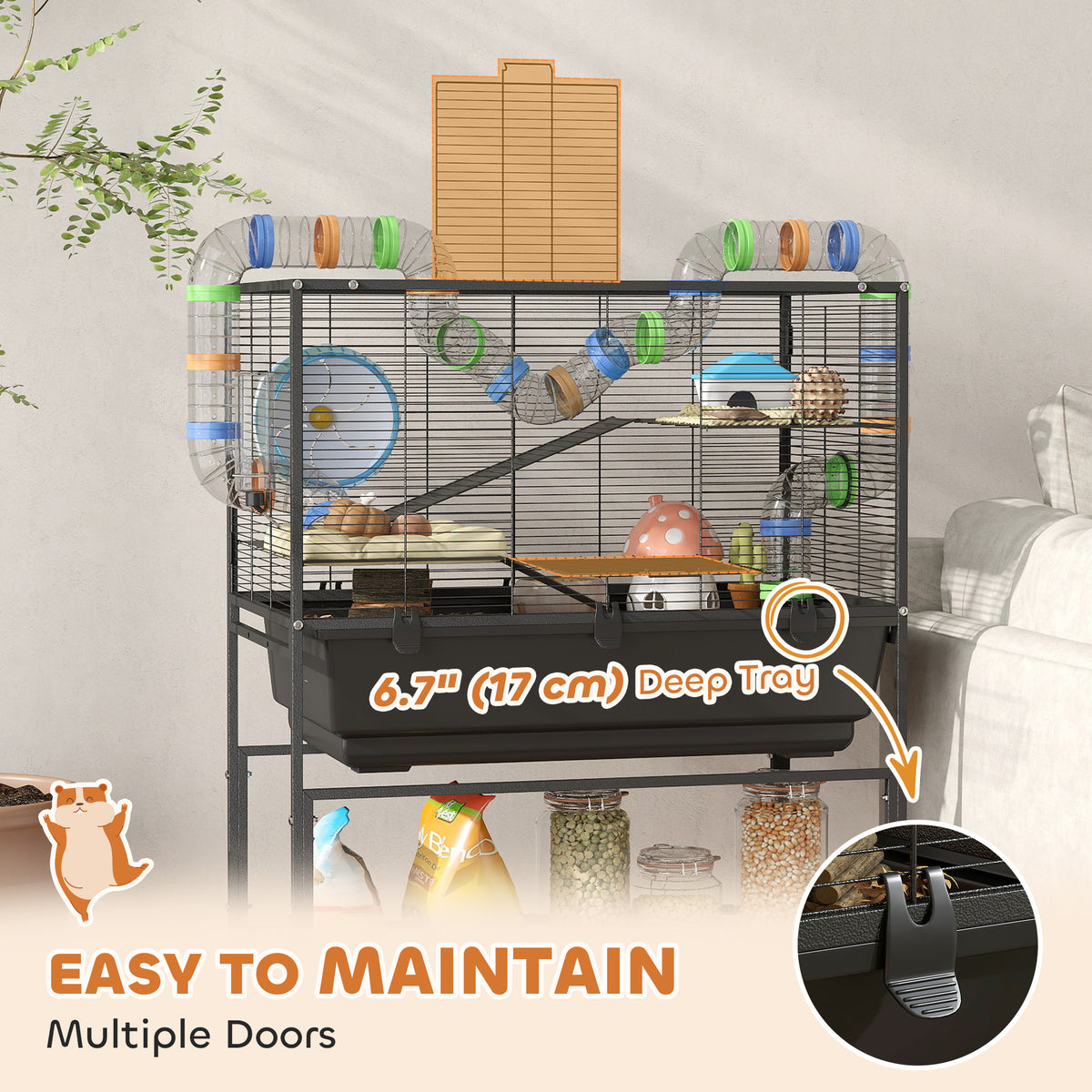 3-Tier Rolling Hamster Cage