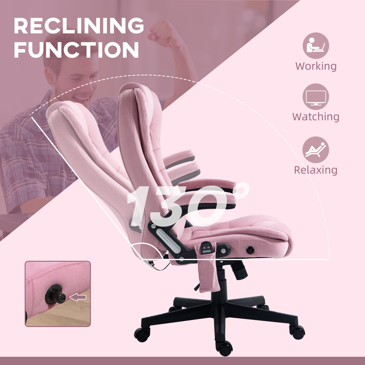 Reclining Executive Massage Office Chair with High Back