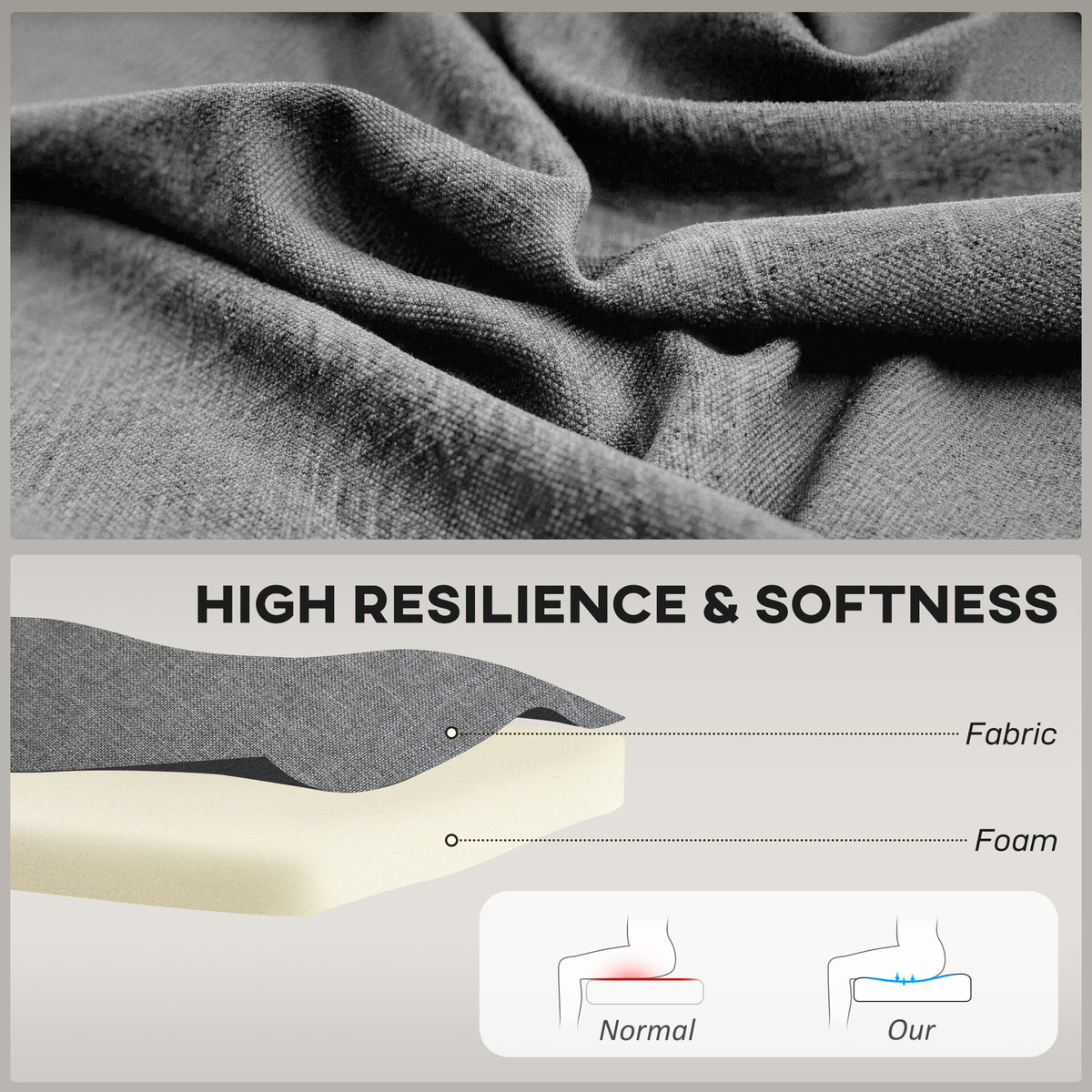 Sofa 2 seater modern linen fabric wood legs