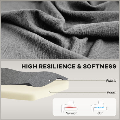 Sofa 2 seater modern linen fabric wood legs