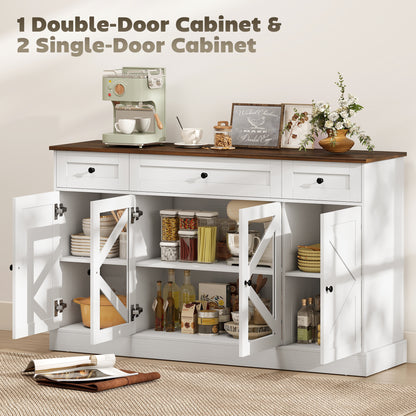 Aparador de cocina rústico con puertas de acrílico