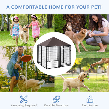 Corral exterior para perros de acero con cerradura