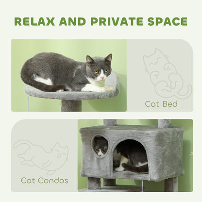 Multi-Level Cat Tree with Scratching Posts and Condo 138 cm