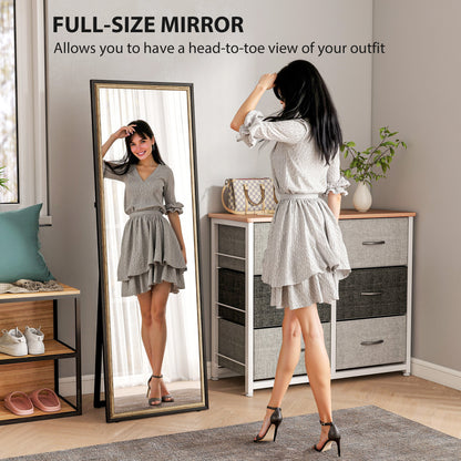 Dual-Tone Rectangle Standing Full Length Mirror