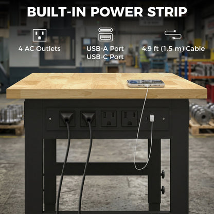 Heavy-Duty Adjustable Workbench 60 in — 2000 lbs Capacity