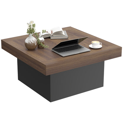 Square Coffee Table with 16-Colour LED Lights