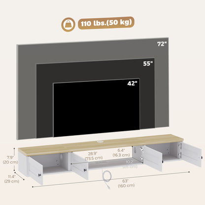 Modern Floating Wall Mounted TV Stand for 183 cm TVs