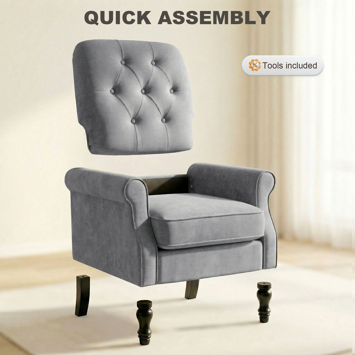 Accent armchair mid-century modern style