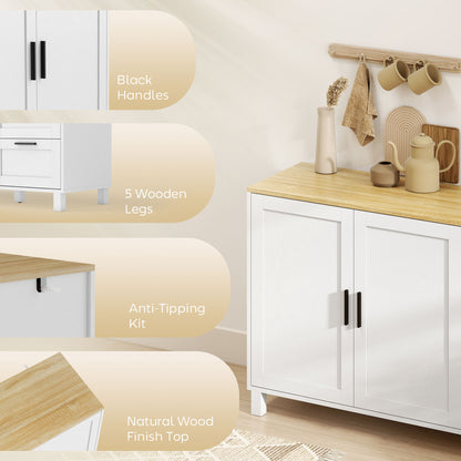 Sideboard Buffet Cabinet Soft-Close Doors 3 Drawers