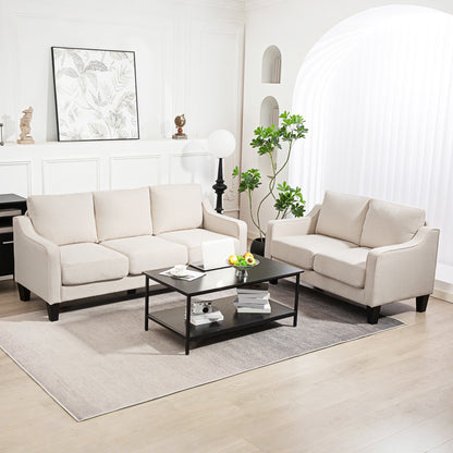 Modern Loveseat with Pocket Springs and Thick Padding