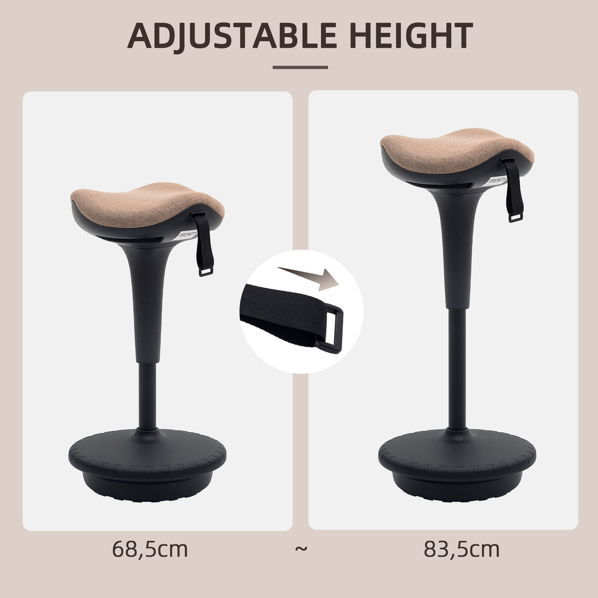 Ergonomic adjustable standing desk stool