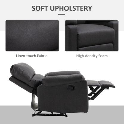 Manual Reclining Chair with Linen Footrest