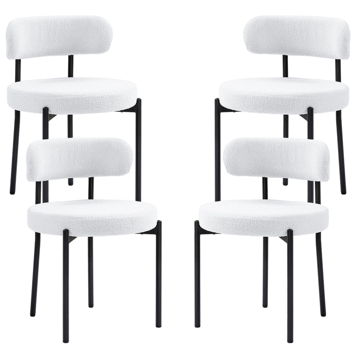 Juego de 4 sillas de comedor modernas acolchadas