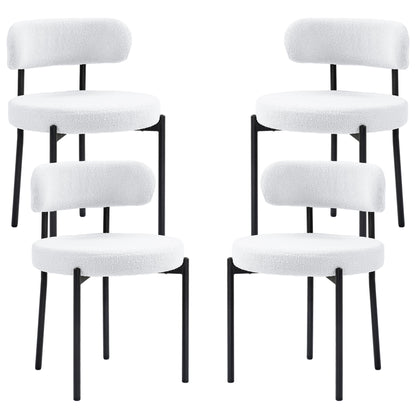 Juego de 4 sillas de comedor modernas acolchadas