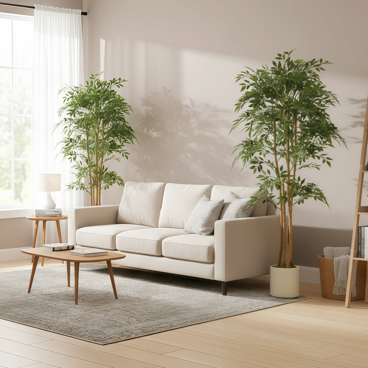 Artificial banyan tree realistic foliage — Set of 2