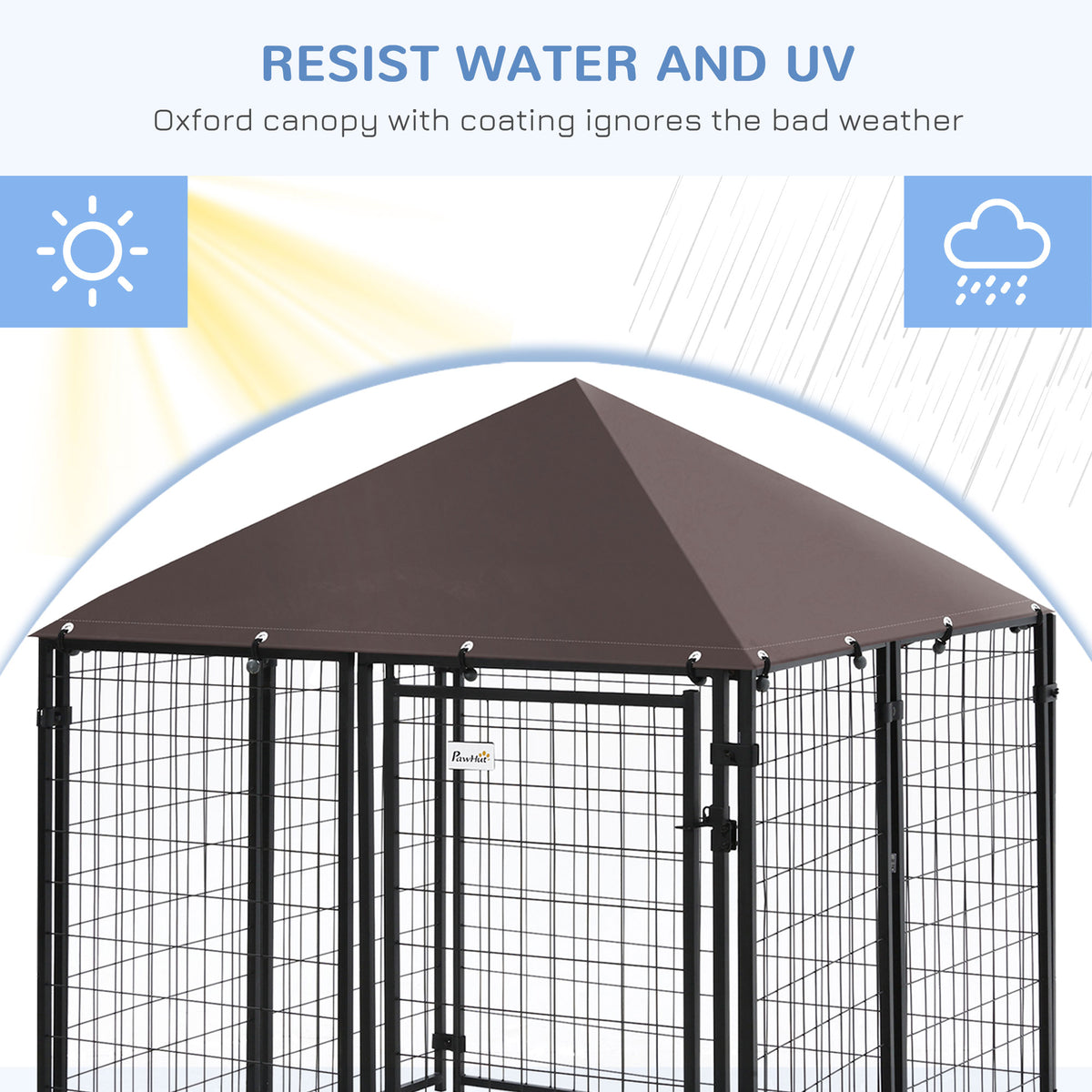 Corral exterior para perros de acero con cerradura