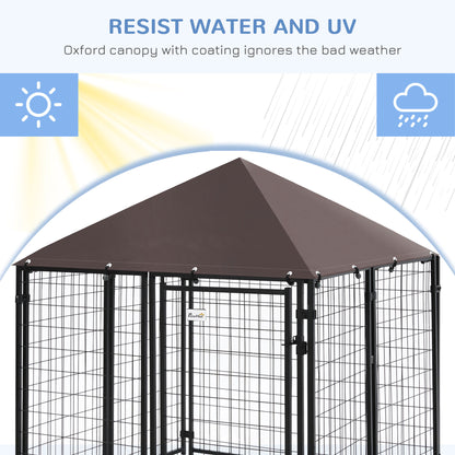 Corral exterior para perros de acero con cerradura