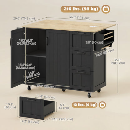Isla de cocina con tablero abatible y toma eléctrica