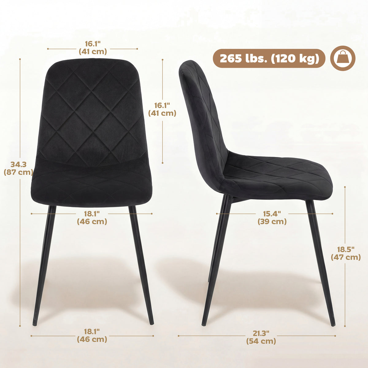 Upholstered dining chairs set of 4