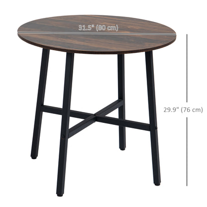 Round industrial style dining table 80 cm