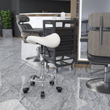 Ergonomic Rolling Salon Saddle Stool