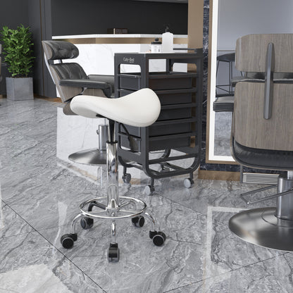 Ergonomic Rolling Salon Saddle Stool