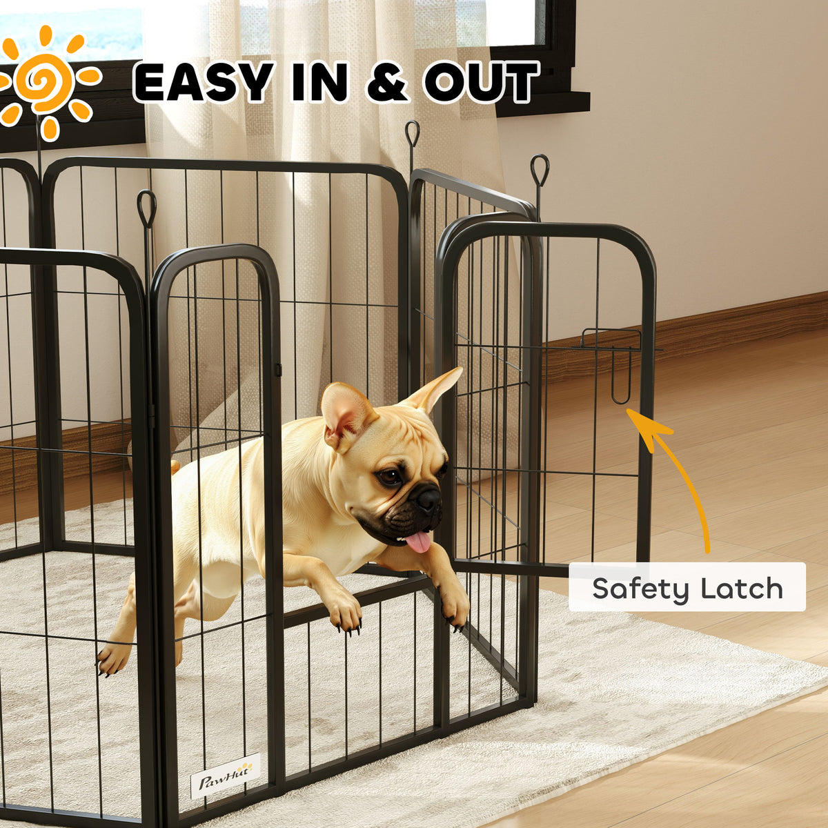 Dog Playpen 6 Panels Steel — portable