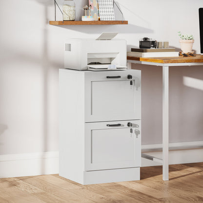 Archivador vertical de 2 cajones con cerradura de MDF