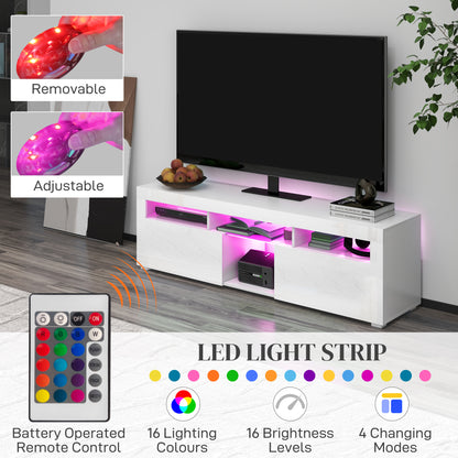Mueble de TV moderno con luces LED y almacenamiento