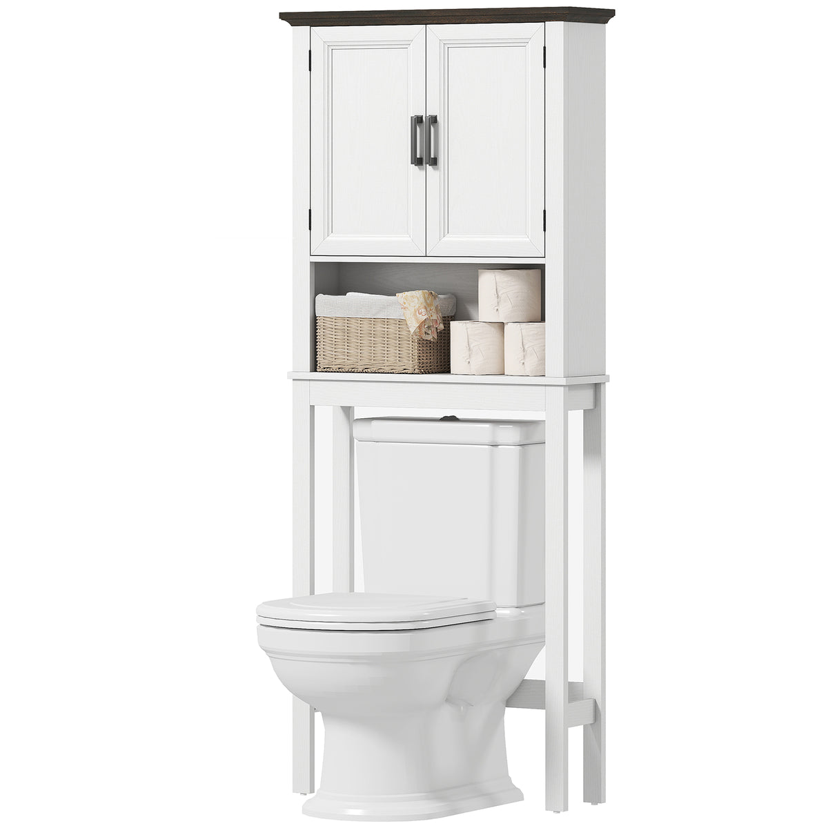 Over-the-toilet storage cabinet in engineered wood