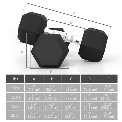 Juego de mancuernas hexagonales con soporte 45 kg