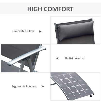 Tumbona plegable ajustable de acero — 7 posiciones
