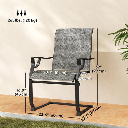 C Spring Patio Chairs High Backrest Set of 2