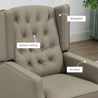 Sillón auxiliar de cuero sintético con relleno grueso — caqui