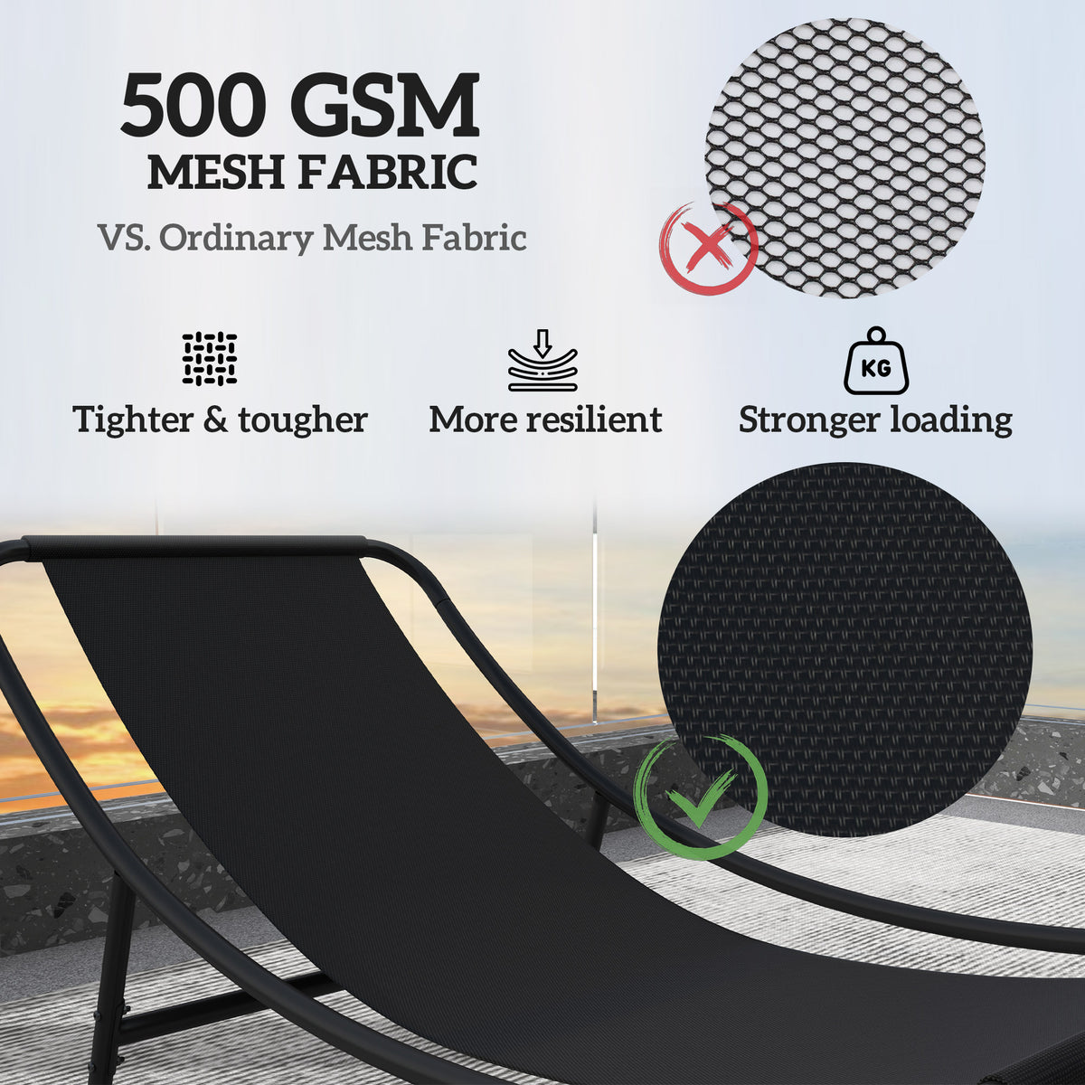Outdoor Rocking Chair Breathable Mesh Steel Frame