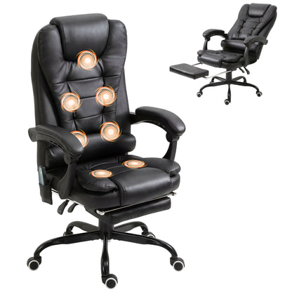 Silla de oficina de masaje reclinable con reposapiés